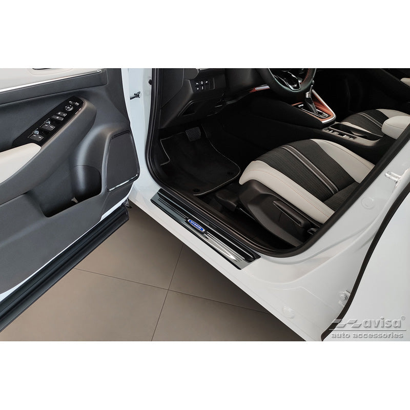 Avisa, Schwarz Edelstahl Einstiegsleisten passend für Honda HR-V 2021- Hybrid - 4-teilig, Blau, Schwarz