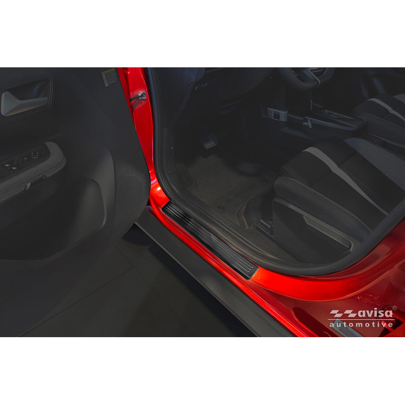 Avisa, Türschweller, schwarzer Edelstahl, 4 Stk, 'Lines', passt zu Opel Frontera (EV) (2024-)