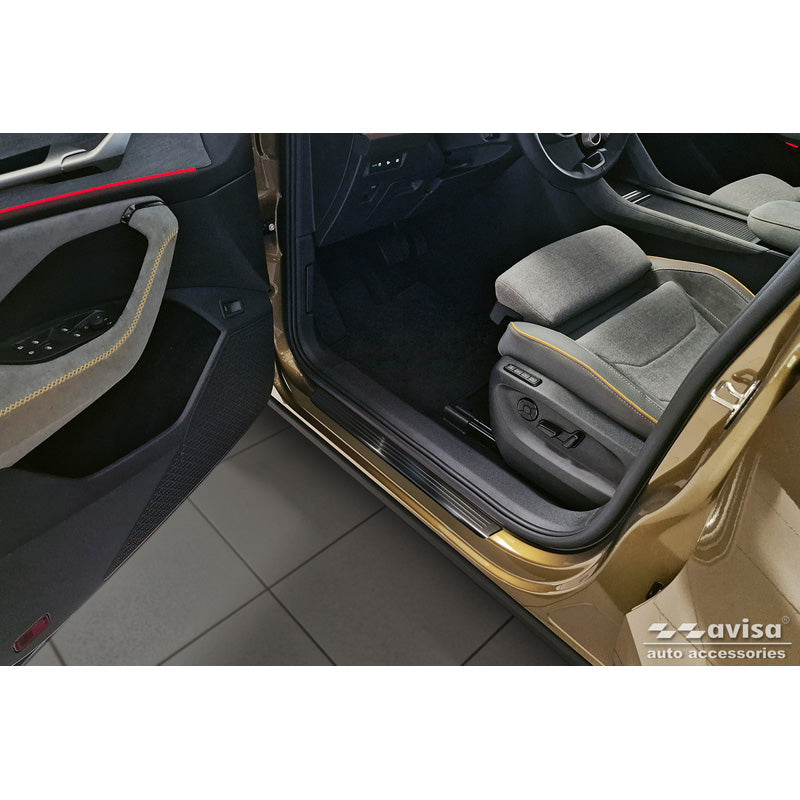 Avisa, Einstiegsleisten, Schwarzer Inox, Passend für Skoda Kodiaq II (PS7) 2024-, 'Lines' – 4 Teile