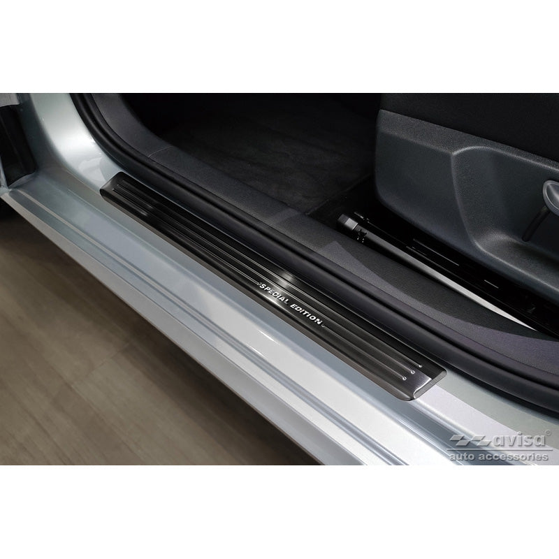 Avisa, Schwarz Edelstahl Einstiegsleisten passend für Skoda Fabia IV Hatchback 2021- Special Edition - 4-teilig
