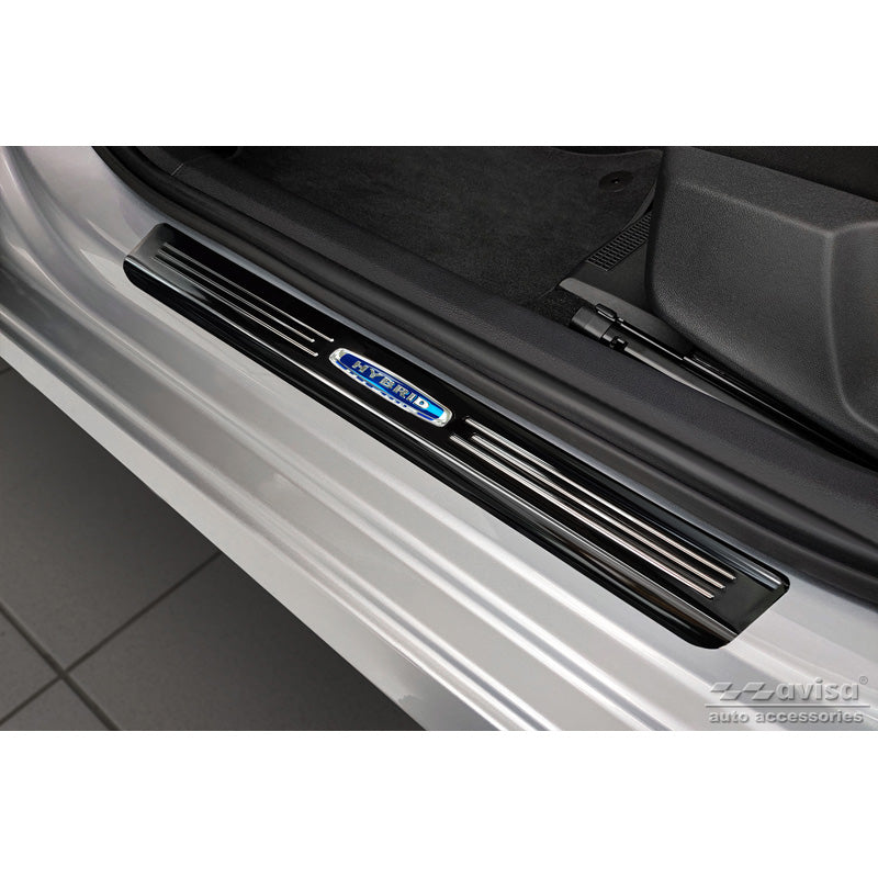 Avisa, Schwarz Edelstahl Einstiegsleisten passend für Skoda Octavia IV Limousine/Combi 2020-2024 & FL 2024- Hybrid - 4-teilig, Blau, Inox, Schwarz