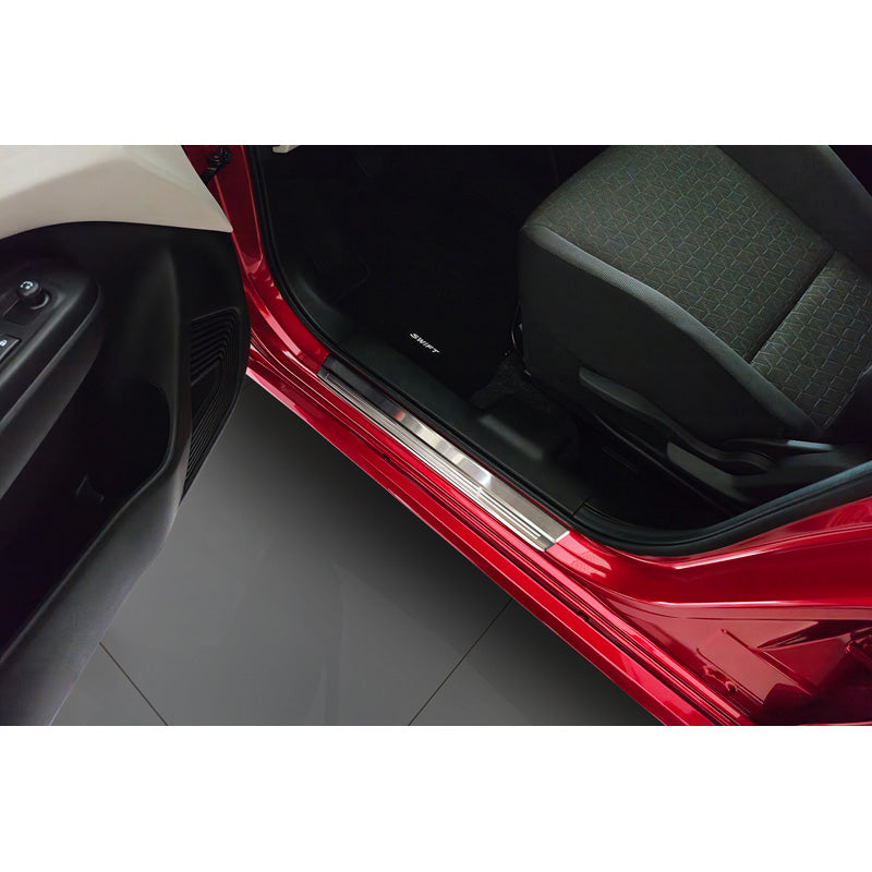 Avisa, Einstiegsleisten, Edelstahl, Passend für Suzuki Swift VI (2024-), 'Linien' – 4 Teile