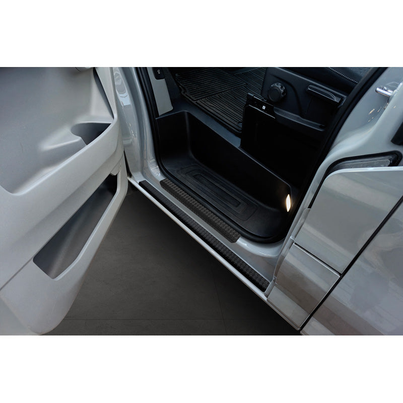 Avisa, Einstiegsleisten, Aluminium, Passend für Ford Transit Custom (V710) & Tourneo Custom (V710) 2023-, 'Riffelblech' – 2 Teile, Schwarz