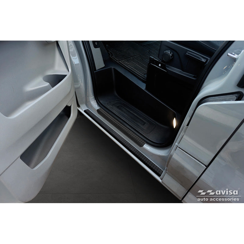Avisa, Einstiegsleisten, Aluminium, Passend für Ford Transit Custom, untere Tür, (V710) & Tourneo Custom (V710) 2023-, 'Riffelblech' – 2 Teile, Schwarz