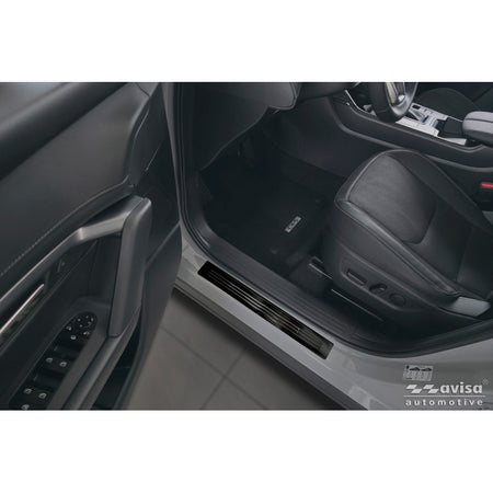 Avisa, Trinbeskytter, Sort rustfrit stål, 'Lines', 4 stykker, passer til Mazda CX-5 III (2025-)