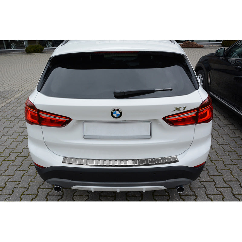 Avisa, Edelstahl Heckstoßstangenschutz passend für BMW X1 F48 2015-2022 Ribs, Silber