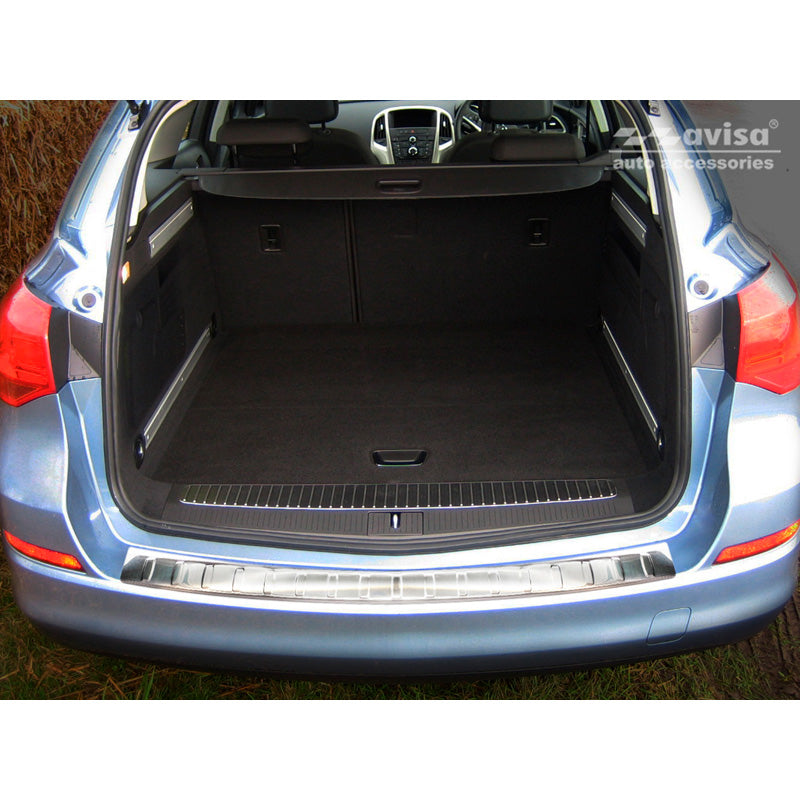 Avisa, Edelstahl Heckstoßstangenschutz passend für Opel Astra J Sportstourer Facelift 2012-2015 Ribs, Silber