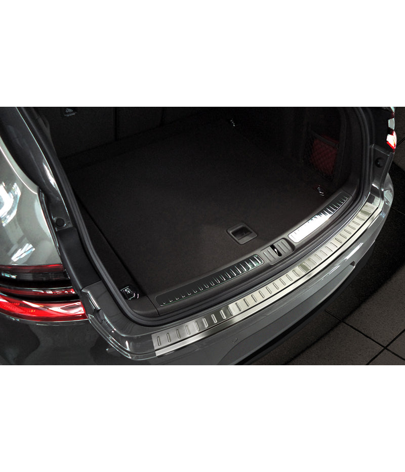 Avisa, Edelstahl Heckstoßstangenschutz passend für Porsche Macan 2013-2019 & 2019- Ribs, Silber