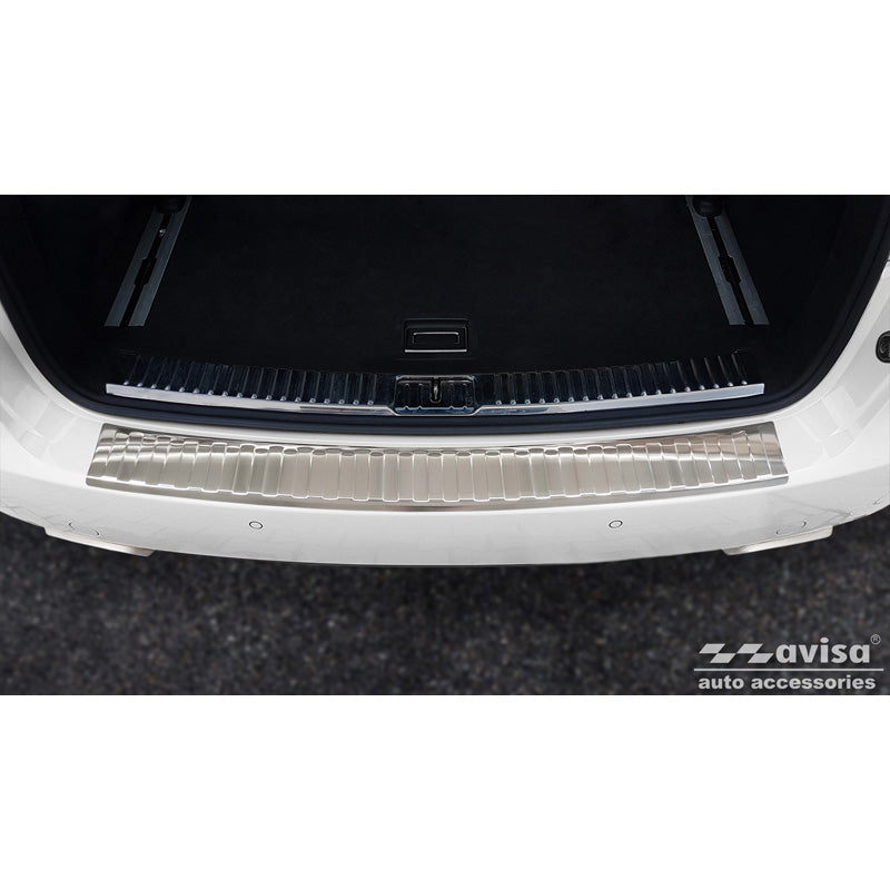 Avisa, Edelstahl Heckstoßstangenschutz passend für Porsche Cayenne II 2010-2014 & FL 2014- Ribs, Silber
