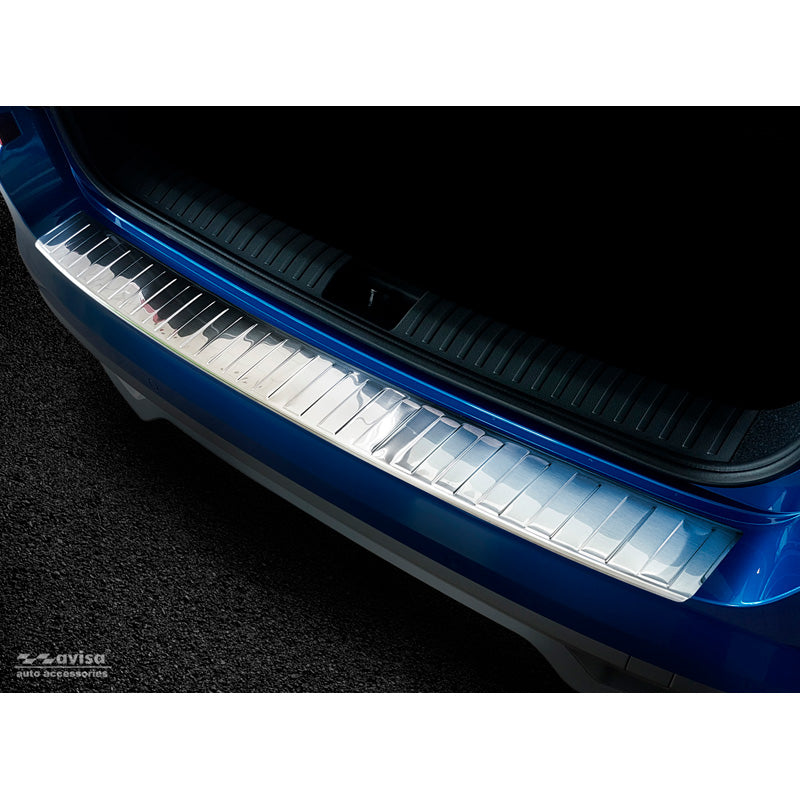 Avisa, Edelstahl Heckstoßstangenschutz passend für Skoda Kamiq 2019- Ribs, Silber