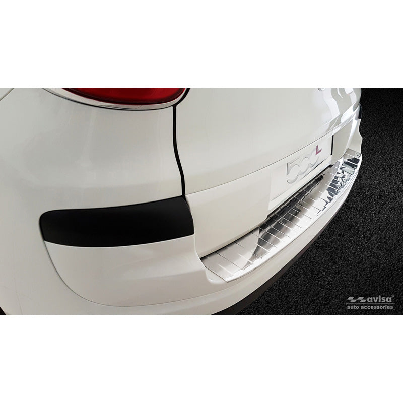 Avisa, Edelstahl Heckstoßstangenschutz passend für Fiat 500L Facelift 2017- Ribs, Silber