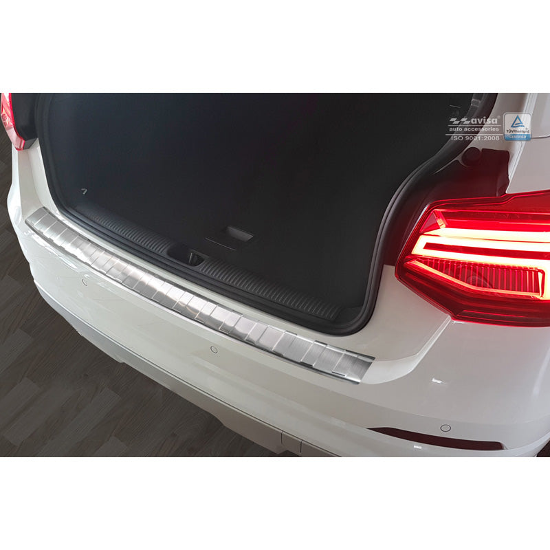 Avisa, Edelstahl Heckstoßstangenschutz passend für Audi Q2 2016-2020 Ribs, Silber