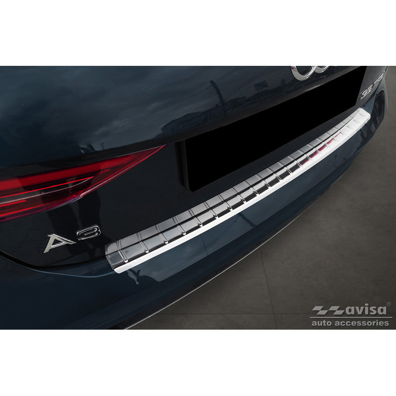Avisa, Edelstahl Heckstoßstangenschutz passend für Audi A3 (8Y) Sportback 2020- Ribs, Silber