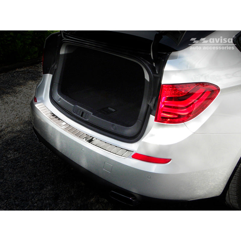 Avisa, Edelstahl Heckstoßstangenschutz passend für BMW 5er GT (F07) 2009-2013 Ribs, Silber