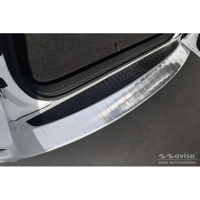 Avisa, Edelstahl Heckstoßstangenschutz passend für Toyota RAV-4 III 2005-2008 & FL 2008-2012 Ribs (nur ohne Ersatzrad geeignet), Silber