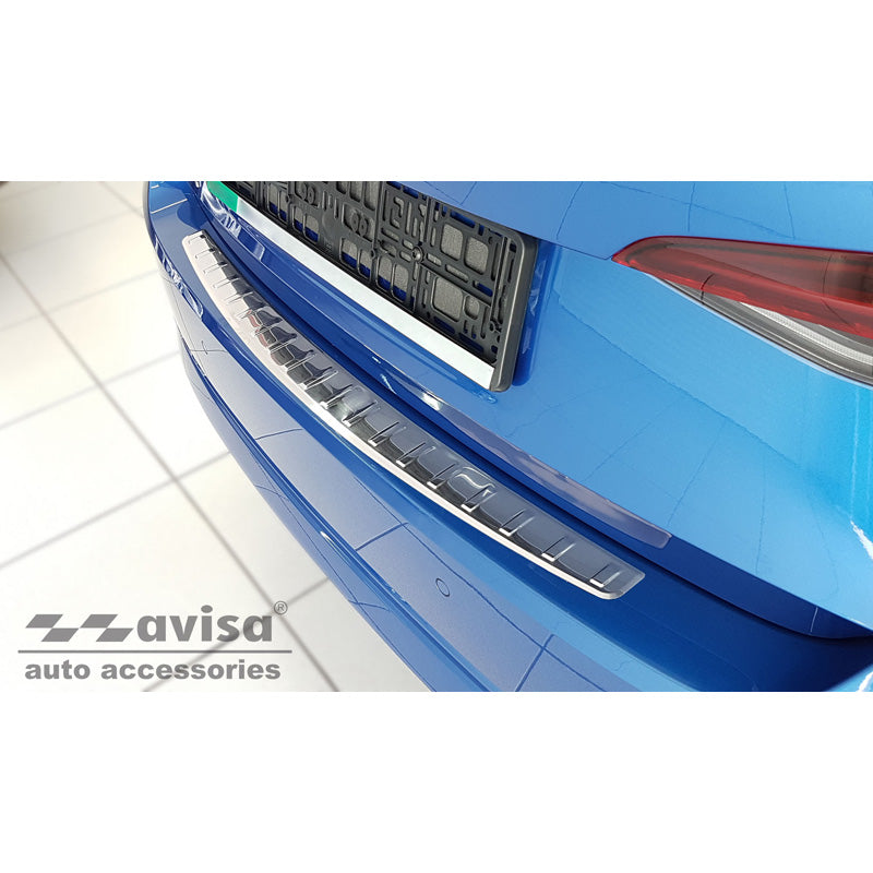 Avisa, Edelstahl Heckstoßstangenschutz passend für Skoda Octavia IV Liftback 2020-2024 & FL 2024- Ribs, Silber