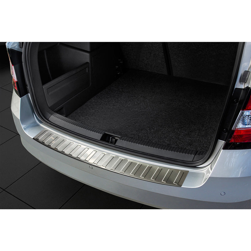 Avisa, Edelstahl Heckstoßstangenschutz passend für Skoda Fabia III Combi 2015-2018 Ribs, Silber