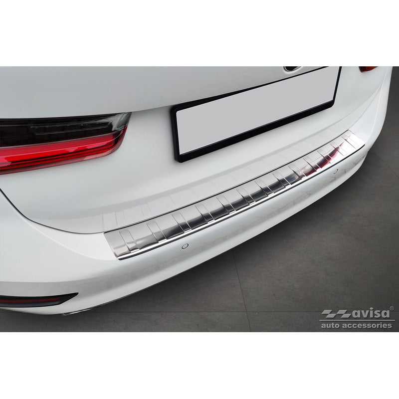 Avisa, Edelstahl Heckstoßstangenschutz passend für BMW 3-er G21 Touring 2019-2022 Ribs, Silber