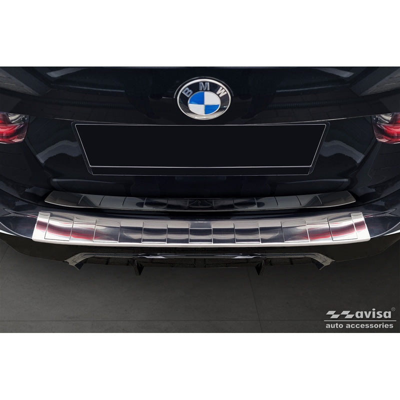 Avisa, Edelstahl Heckstoßstangenschutz passend für BMW 3er Touring (G21) Facelift 2022- mit M-Paket Ribs, Silber