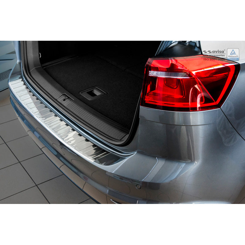 Avisa, Edelstahl Heckstoßstangenschutz passend für Volkswagen Golf VII Sportsvan 2014-  Ribs, Silber