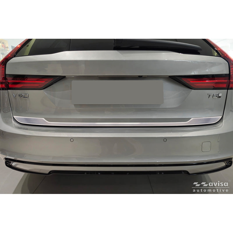 Avisa, Heckklappenverkleidung Trim Cover, Gebürsteter Edelstahl, passt zu Volvo V90 II (2016-)