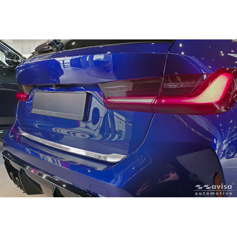 Avisa, Heckklappenverkleidung, gebürsteter Edelstahl, passt zu BMW 3-Serie Touring (G21) M-Sport Facelift (2022-)
