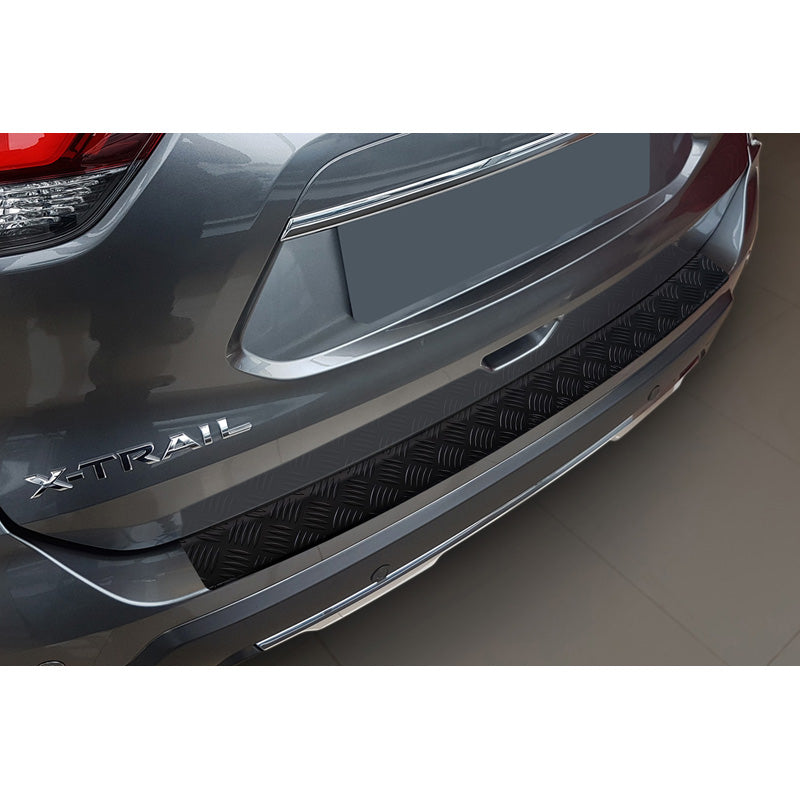 Avisa, Matt-Schwarz Aluminium Heckstoßstangenschutz passend für Nissan X-Trail III (T32) Facelift 2017-2021 Riffled Plate, Mattschwarz