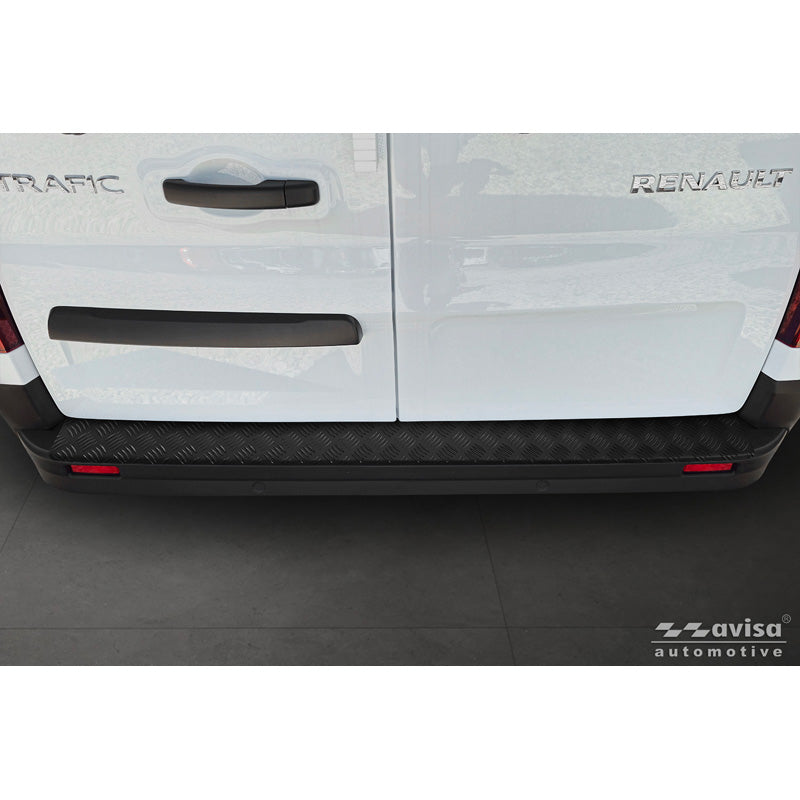Avisa, Heckstoßstangenschutz, mattes schwarzes Aluminium, längere Version, passend für Renault Trafic III (2014-), Nissan NV300 (2014-), Opel Vivaro (2014-2019) & Fiat Talento (2016-2021)
