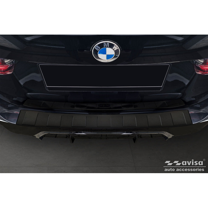Avisa, Matt-Schwarz Edelstahl Heckstoßstangenschutz passend für BMW 3er Touring (G21) Facelift 2022- mit M-Paket Ribs, Mattschwarz