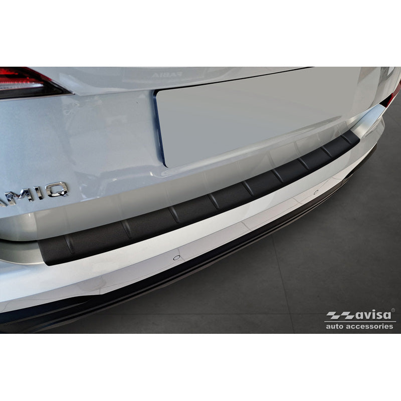 Avisa, Matt-Schwarz Edelstahl Heckstoßstangenschutz passend für Skoda Kamiq Facelift 2024- Ribs, Mattschwarz