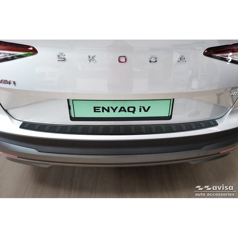 Avisa, Ladekantenschutz, Edelstahl, Mattschwarz, Passend für Skoda Enyaq iV / Enyaq Coupe iV 2022-, 'Ribs'
