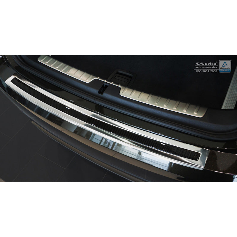 Avisa, Edelstahl Heckstoßstangenschutz Deluxe passend für BMW X6 F16 2014-2019 Chrom/Schwarz Karbon exkl. M-Paket, Carbon, Edelstahl, Carbon, Silber
