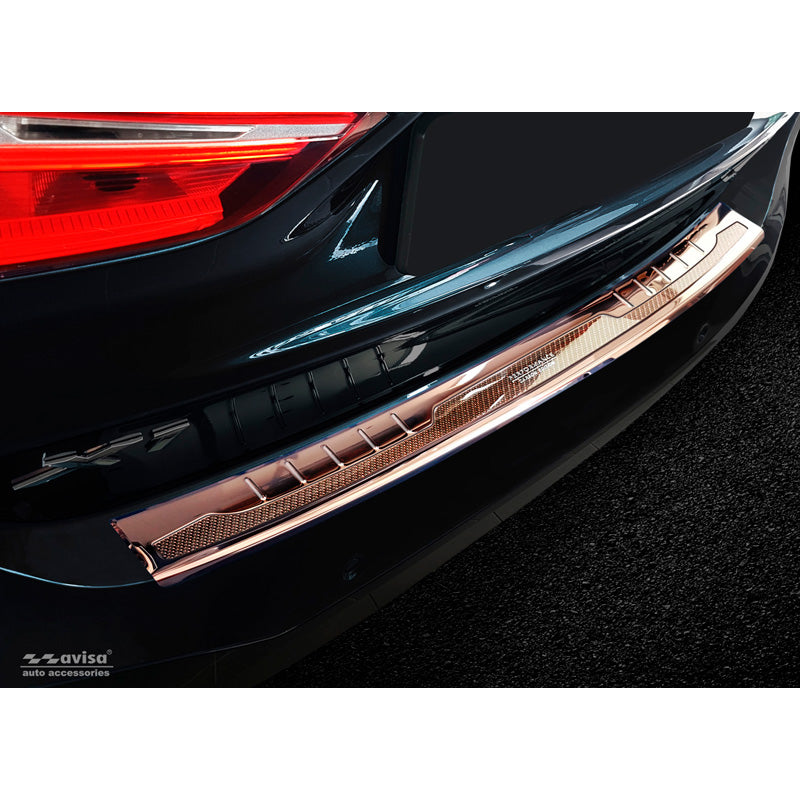 Avisa, Edelstahl Heckstoßstangenschutz Deluxe passend für BMW X1 F48 2015-2022 Performance Spiegelkupfer/Kupfer Karbon, Carbon, Edelstahl, Carbon, Kupfer