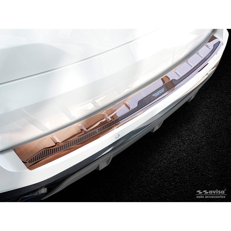 Avisa, Edelstahl Heckstoßstangenschutz Deluxe passend für BMW X5 G05 M-Paket 2018- Performance exkl. M-Competition Brushed Kupfer/Kupfer Karbon, Carbon, Edelstahl, Carbon, Kupfer