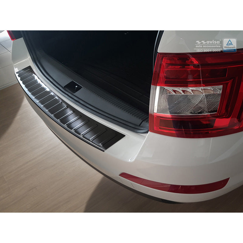 Avisa, Schwarz Edelstahl Heckstoßstangenschutz passend für Skoda Octavia III Kombi 2013-2016 Ribs