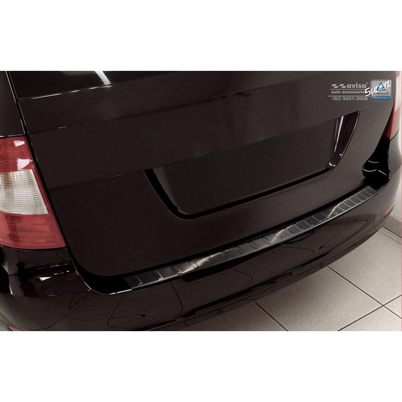 Avisa, Schwarz Edelstahl Heckstoßstangenschutz passend für Skoda Superb Kombi 2009-2013 Ribs
