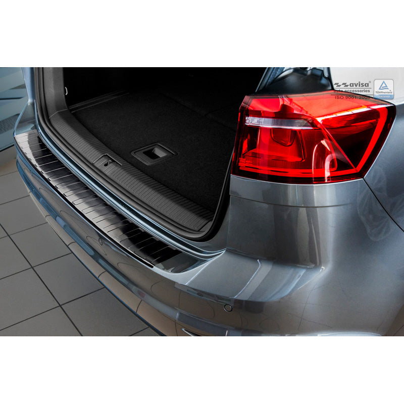 Avisa, Schwarz Edelstahl Heckstoßstangenschutz passend für Volkswagen Golf VII Sportsvan 2014- Ribs
