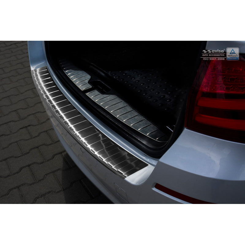 Avisa, Schwarz Edelstahl Heckstoßstangenschutz passend für BMW 5er F11 Touring 2010- Ribs