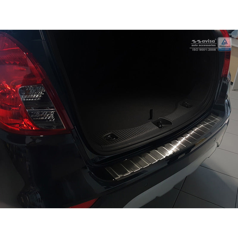 Avisa, Schwarz Edelstahl Heckstoßstangenschutz passend für Opel Mokka X 2016- Ribs