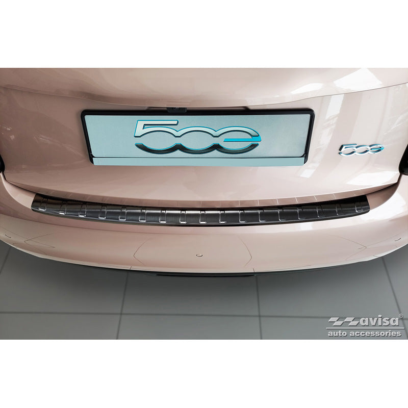 Avisa, Schwarz Edelstahl Heckstoßstangenschutz passend für Fiat 500e Berlina, 3+1 & Cabrio 3-türer  2020- Ribs