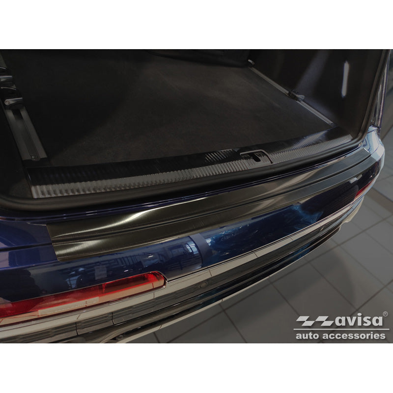 Avisa, Schwarz Edelstahl Heckstoßstangenschutz passend für Audi Q7 (4M) 2015-2019 & FL 2019- inkl. S-Line