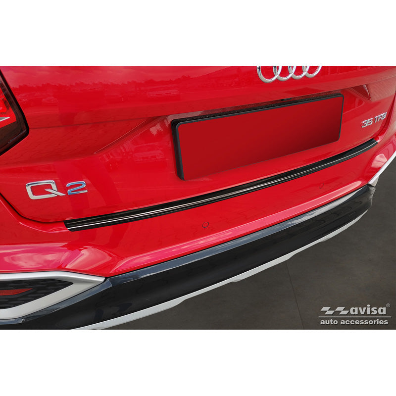 Avisa, Schwarz Edelstahl Heckstoßstangenschutz passend für Audi Q2 Facelift 2020-