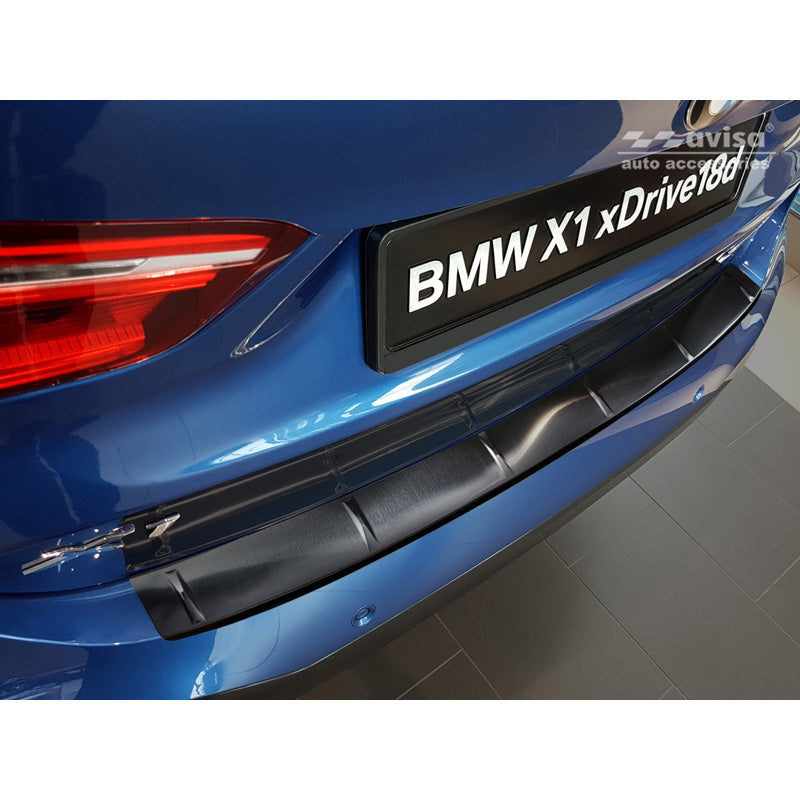 Avisa, Schwarz Edelstahl Heckstoßstangenschutz passend für BMW X1 II F48 M-Paket 2015-2022 Ribs