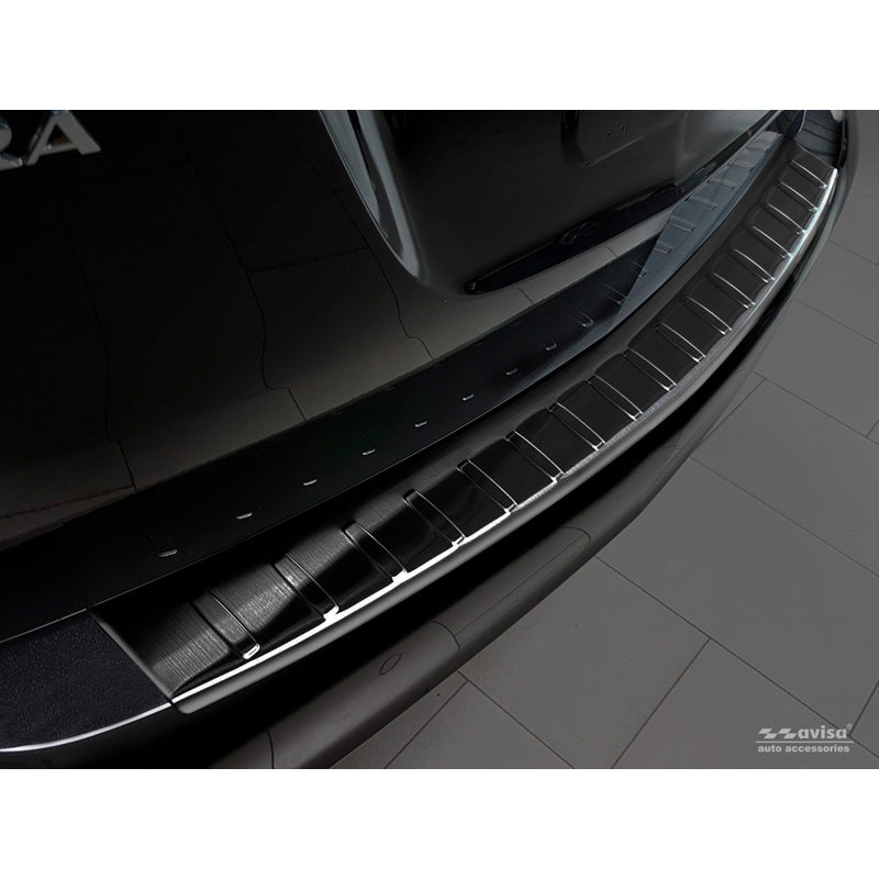 Avisa, Schwarz Edelstahl Heckstoßstangenschutz passend für Opel Zafira C Tourer 2012-2016 & Facelift 2016- Ribs
