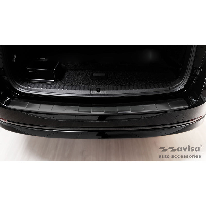 Avisa, Schwarz Edelstahl Heckstoßstangenschutz passend für Skoda Octavia IV Kombi 2020-2024 & FL 2024- (inkl. RS, exkl. Scout) Ribs