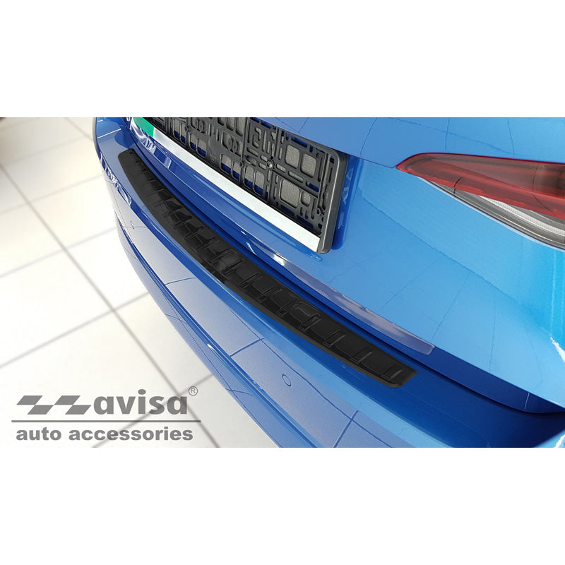 Avisa, Schwarz Edelstahl Heckstoßstangenschutz passend für Skoda Octavia IV Liftback 2020-2024 & FL 2024- Ribs