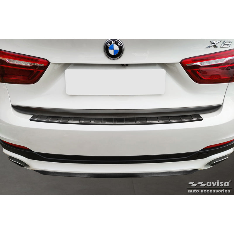 Avisa, Schwarz Edelstahl Heckstoßstangenschutz passend für BMW X6 F16 2014-2019 Ribs exkl. M-Paket