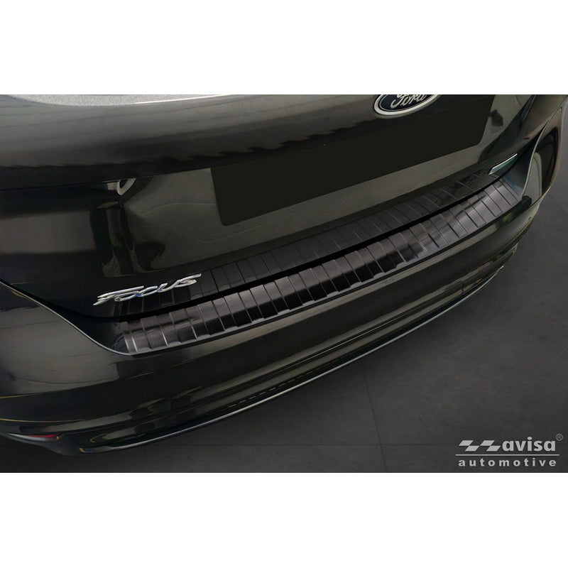 Avisa, Heckstoßstangenschutz, Schwarz Edelstahl, Passt für Ford Focus III HB Facelift (2014-2018) & Fiësta (2017-2023), 'Ribs'