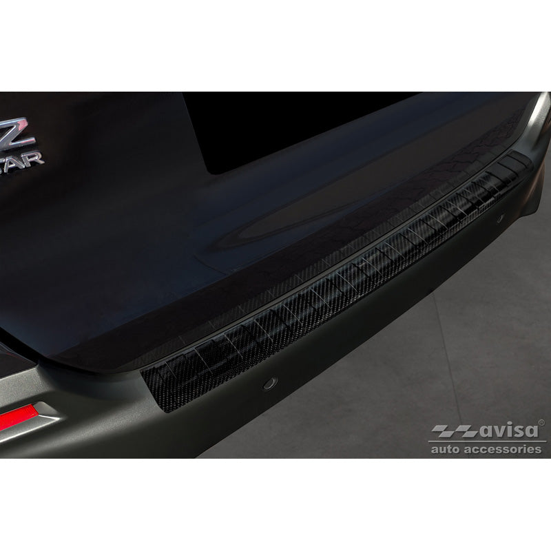 Avisa, Echtes 3D Karbon Heckstoßstangenschutz passend für Honda Jazz Crosstar Hybrid 2020- Ribs, Carbon, Carbon, Schwarz