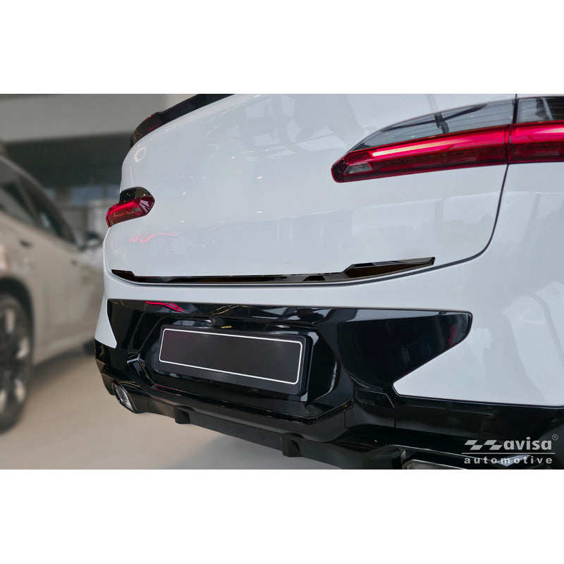 Avisa, Heckklappentrim, schwarzes Chrom-Edelstahl, passt zu BMW X4 II (G02) M-Sport Facelift (2021-)